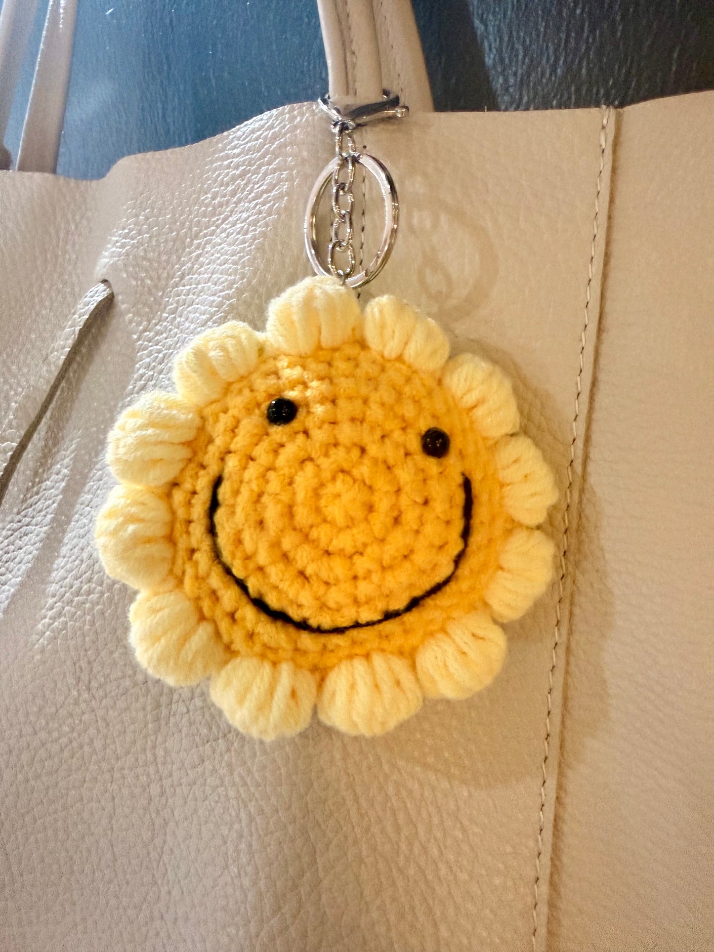 Crocheted Smiley Face Bag Charm