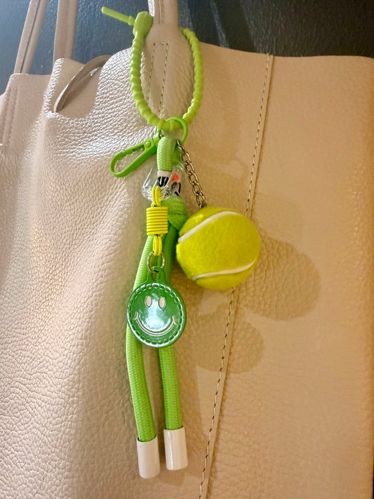 Smiley Tennis Ball Bag Charm