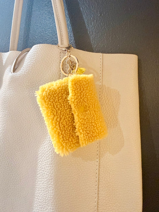 Fluffy Yellow Bag Charm