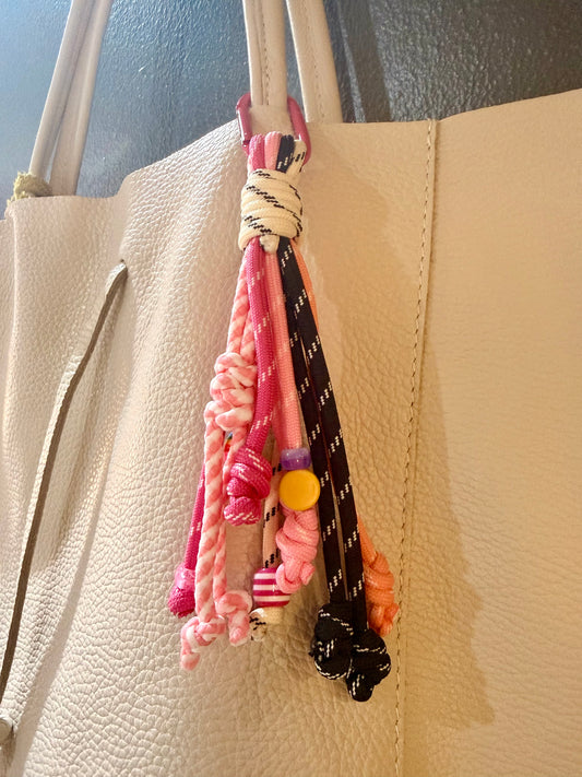 Pink Cord Bag Charm